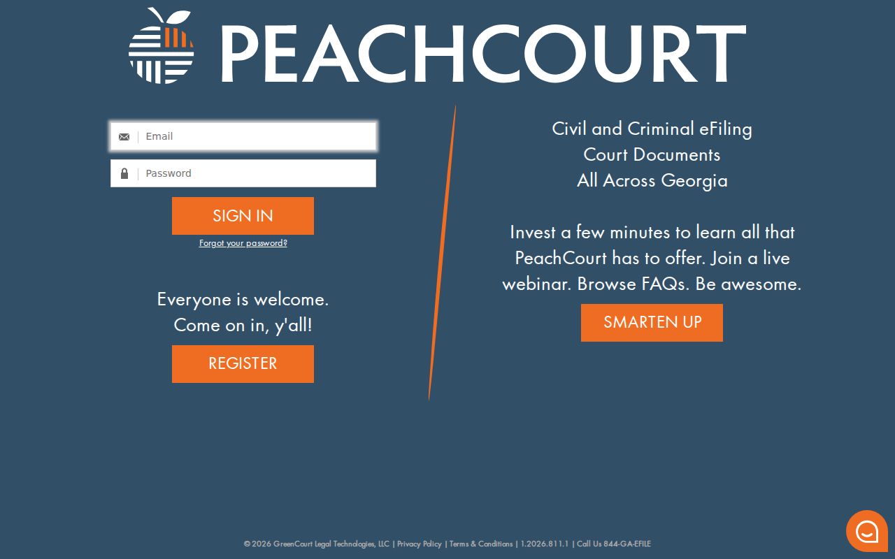 Johnson County case lookup PeachCourt account access