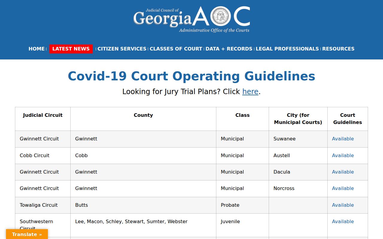 Johnson County court date access through Georgia court guidance