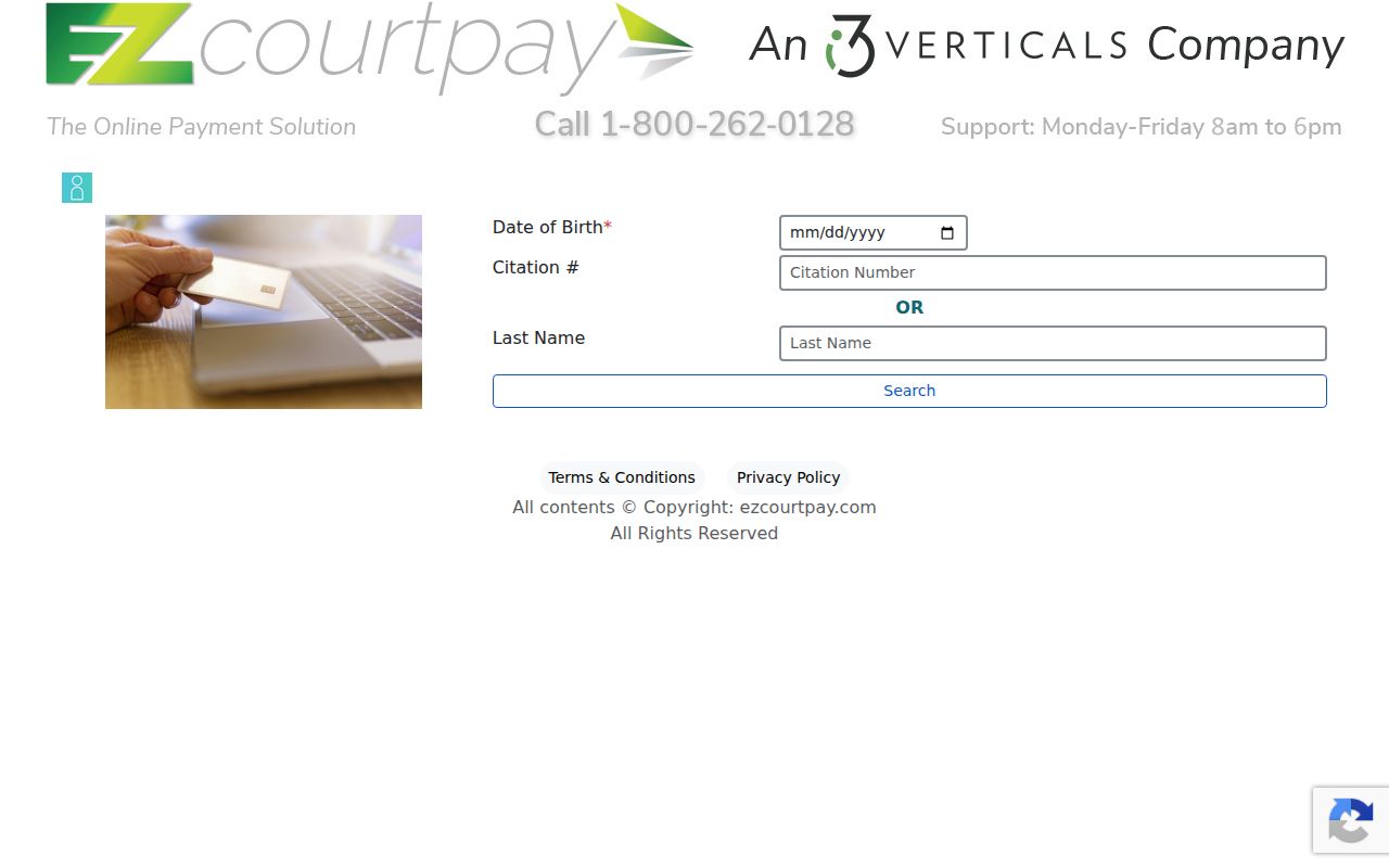 Johnson County traffic ticket EZ Court Pay search fields