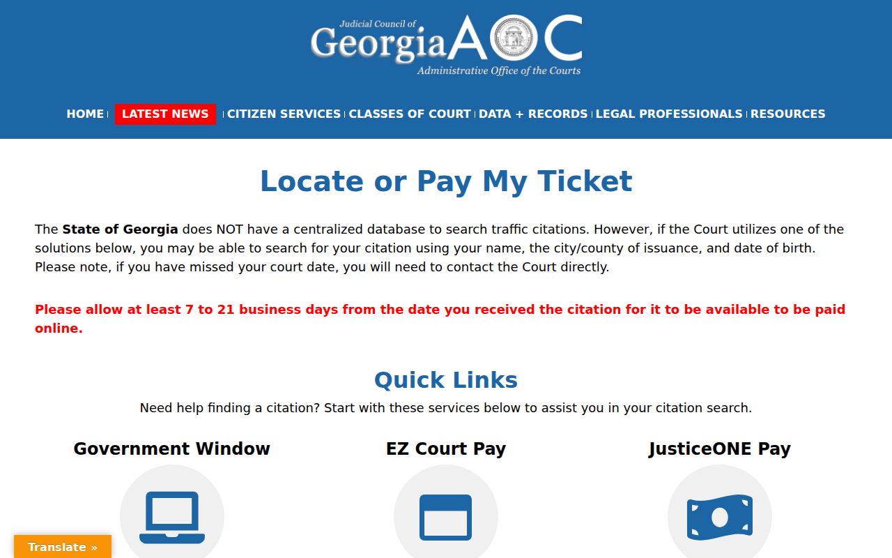 Johnson County traffic ticket Georgia court lookup guidance