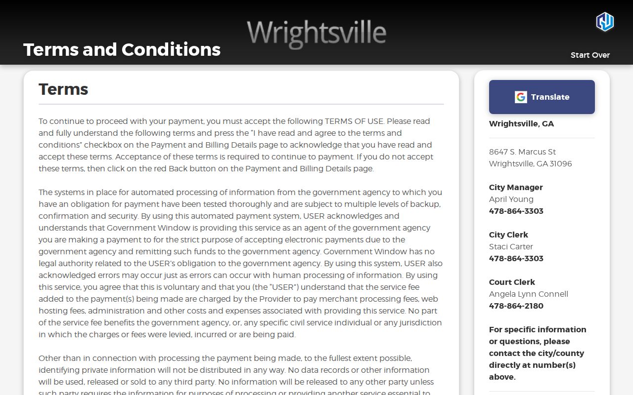 Wrightsville court docket payment terms